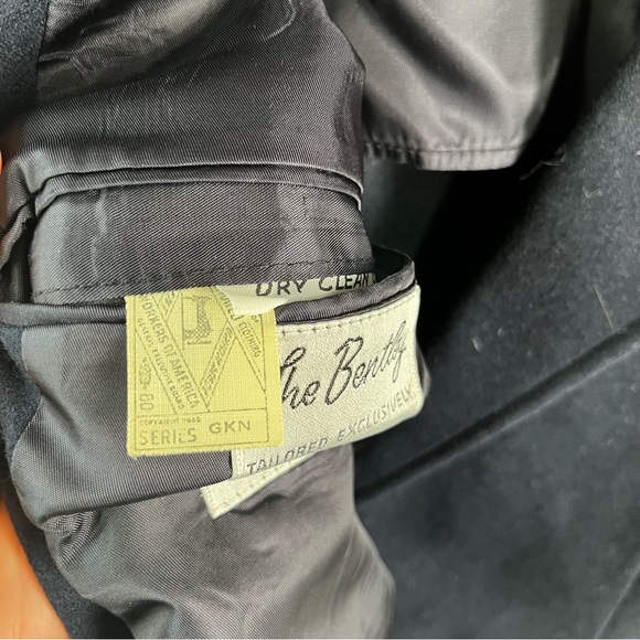 Vintage The Bentley Wool Jacket Mens M Navy Blue Blazer 2 button Sport Coat - Picture 10 of 16